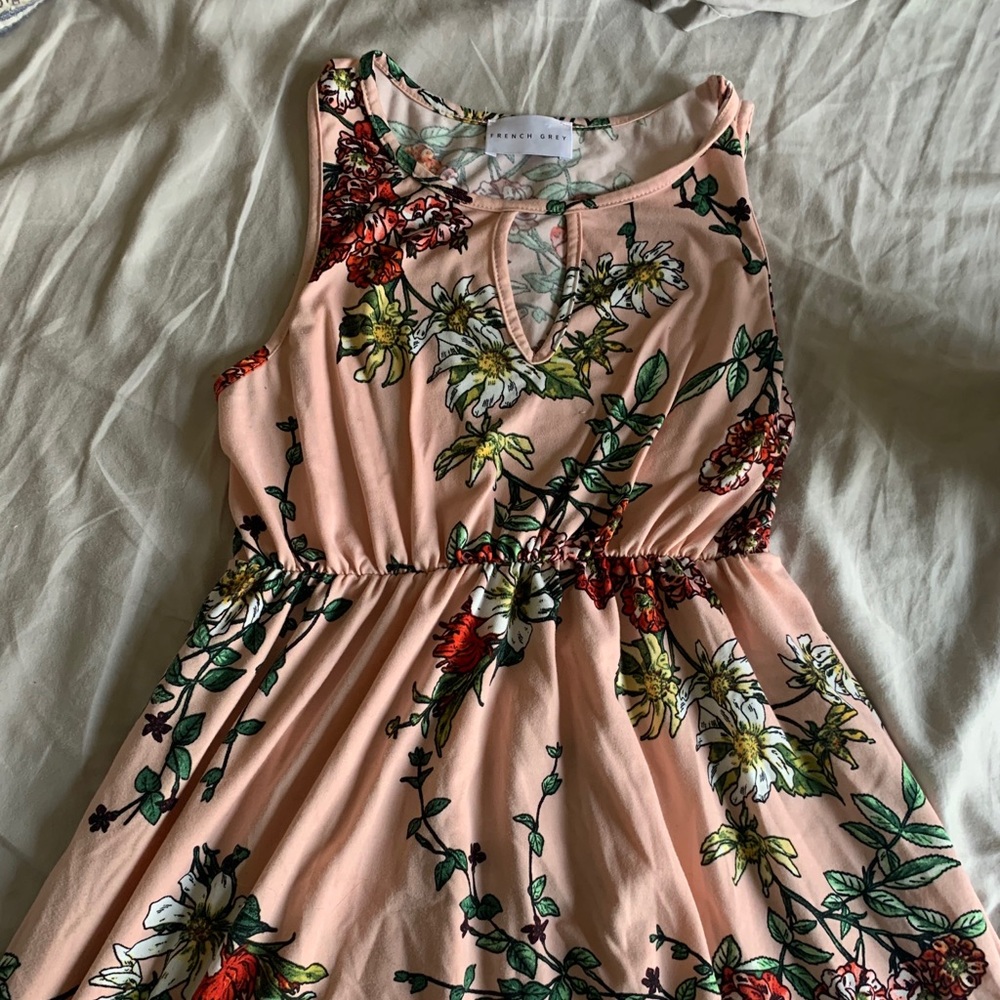 Pink Floral sun dress, classic, vintage look